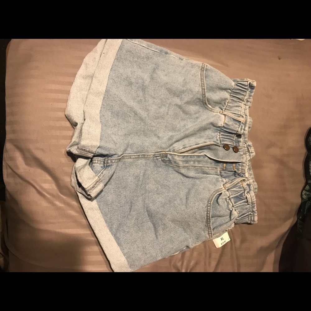 F21 high waisted denim shorts